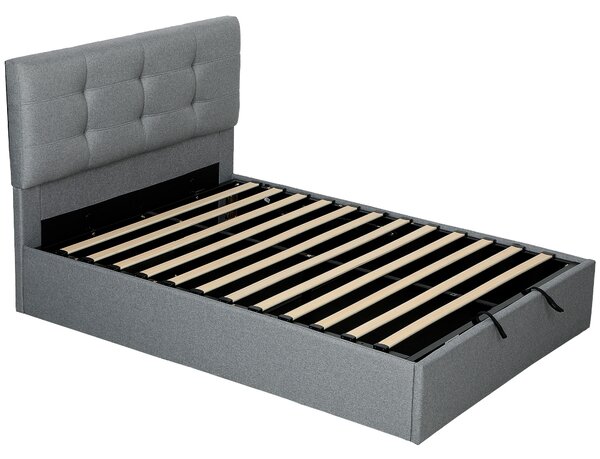 HOMCOM 4ft6 Double Ottoman Bed with Gas Lift Storage - Grey