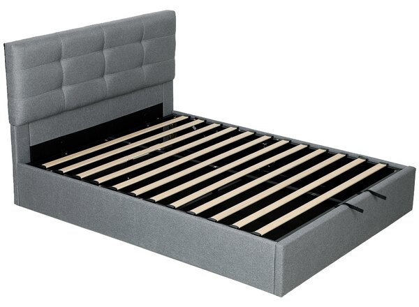 HOMCOM 5ft King Ottoman Bed with Gas Lift Storage - Grey