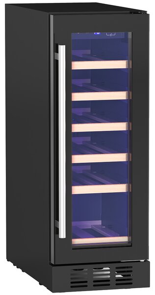 HOMCOM 19 Bottle 5-18℃ Wooden Rack Wine Fridge - Black