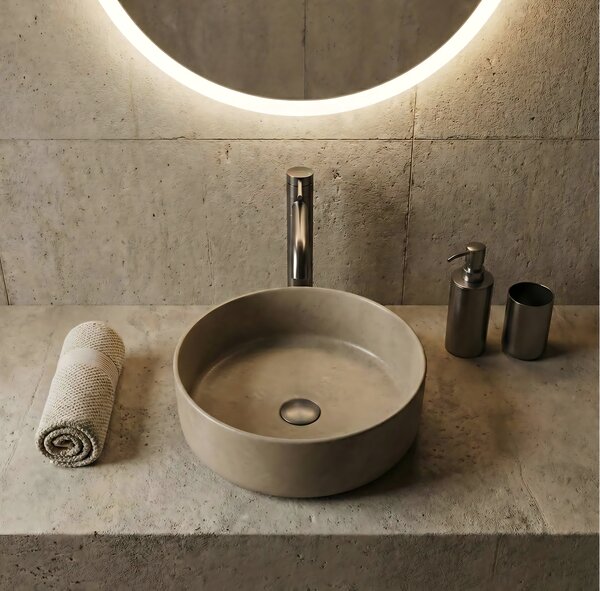 Bathroom faucet Rea LUNGIS Gun Grey Super High