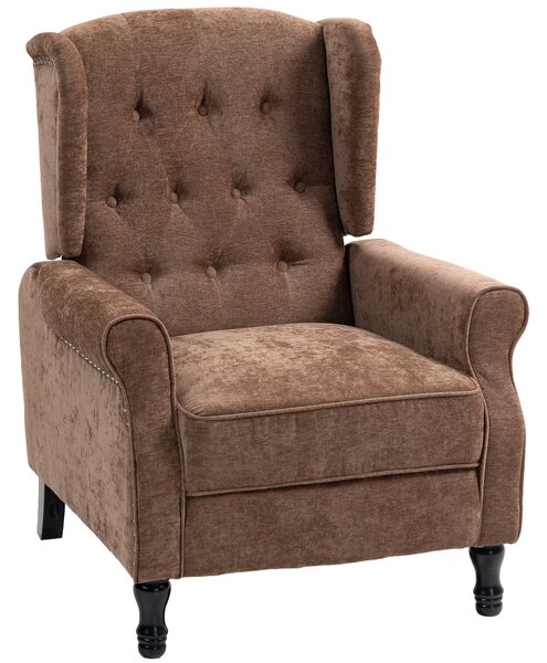 HOMCOM 150° Reclining Vintage Armchair, with footrest - Brown