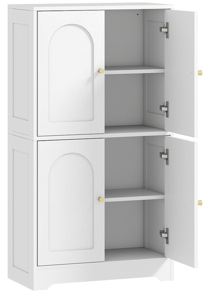 HOMCOM 4-Door Kitchen Storage Cabinet with Adjustable Shelves - White