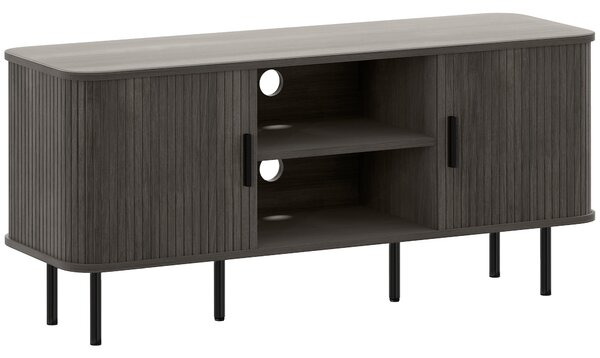 HOMCOM TV Stand Cabinet for TVs up to 55 Inches, TV Unit with Storage Shelves and Cupboard for Living Room, Grey