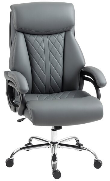 HOMCOM Super Padded Faux Leather Office Chair - Charcoal Grey