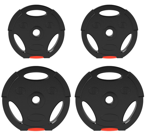 SPORTNOW Olympic Weight Plates Set, with Two 10kg and Two 5kg weights, Black