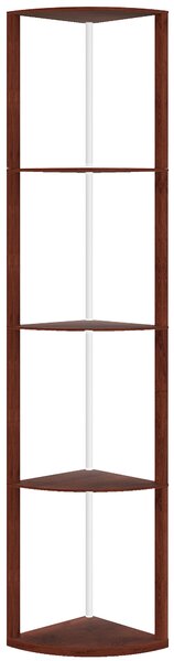 HOMCOM RGB Standing Lamp with Shelves, 4-Tier LED Floor Lamp with Multiple Lighting Modes, LED Floor Lamp with Remote Control, Brown Aosom UK