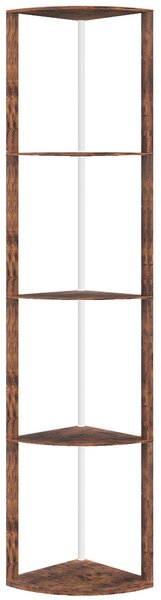 HOMCOM RGB Standing Lamp with Shelves, LED Floor Lamp with Multiple Lighting Modes, LED Floor Lamp with Remote Control, Rustic Brown Aosom UK