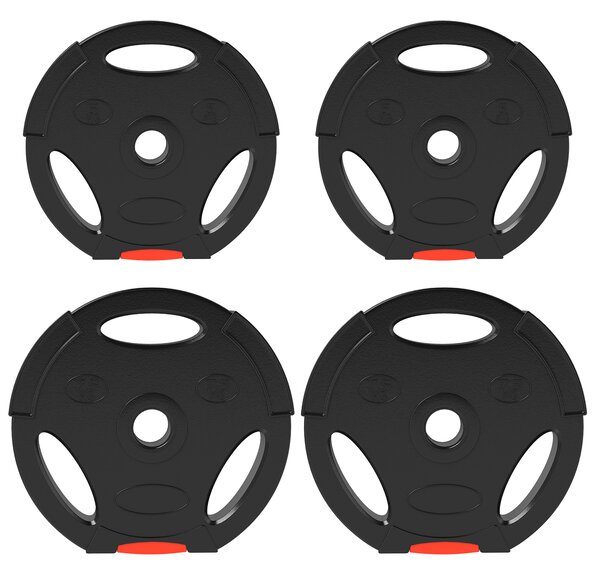 SPORTNOW Olympic Weight Plates Set, with Two 7.5kg and Two 5kg weights, Black