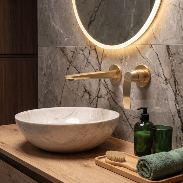 Concealed washbasin mixer REA Como Brush Gold + BOX