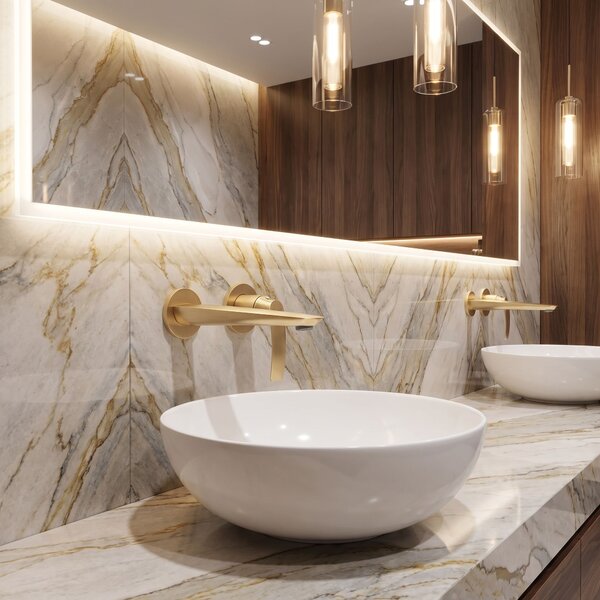Concealed washbasin mixer REA Como Brush Gold + BOX