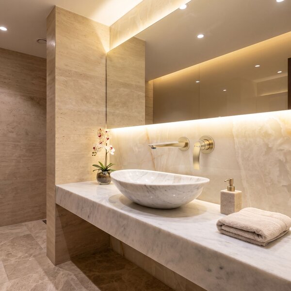 Concealed washbasin mixer REA Como Brush Gold + BOX