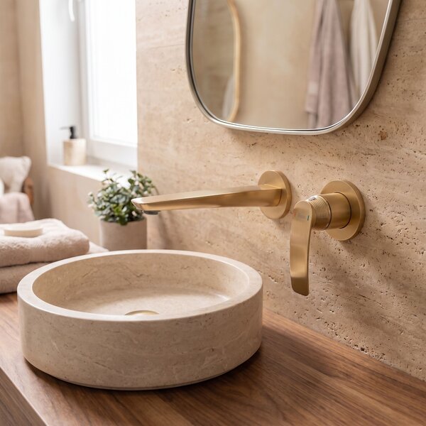 Concealed washbasin mixer REA Como Brush Gold + BOX