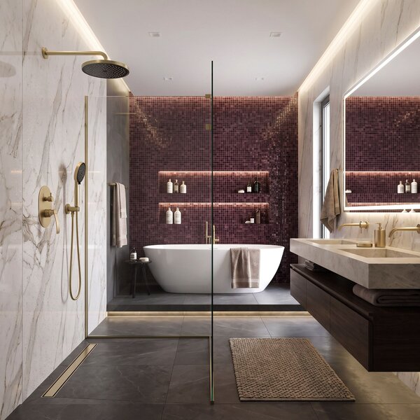Shower system Rea Como M2 Brush Gold + BOX
