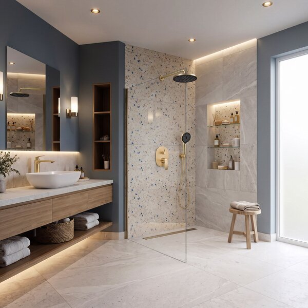 Shower system Rea Como M2 Brush Gold + BOX
