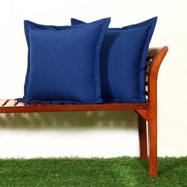 Homescapes Navy Plain Outdoor Cushion 45 x 45 cm, Set of 2