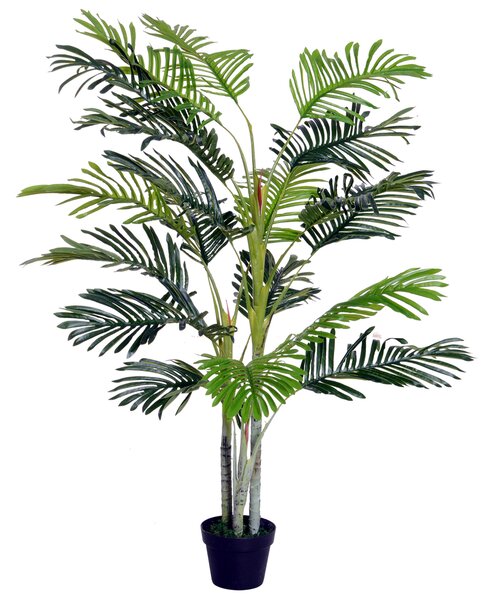 Outsunny 150cm(5ft) Artificial Palm Tree Decorative Indoor Faux Green Plant w/Leaves Home Décor Tropical Potted Home Office Aosom UK