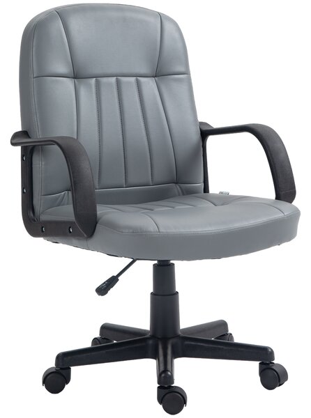 Vinsetto Swivel Executive Office Chair, PU Leather Computer Desk Chair, Adjustable Home Office Chair, Gaming Seater, Grey Aosom UK