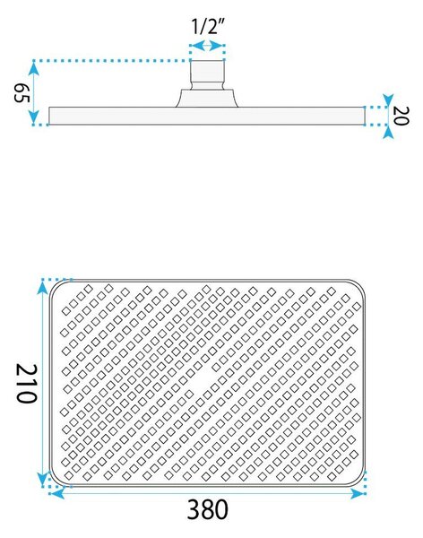 Rectangular shower head REA JS-032 Brushed Copper