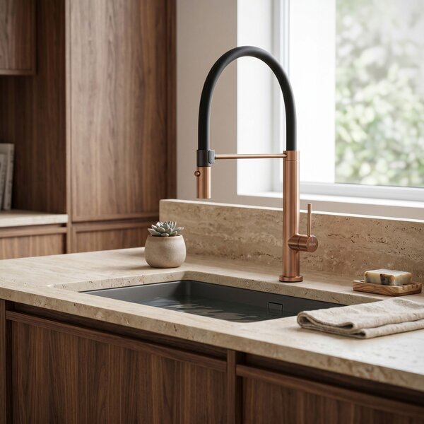 Kitchen faucet Viera copper brush