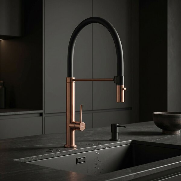 Kitchen faucet Viera copper brush