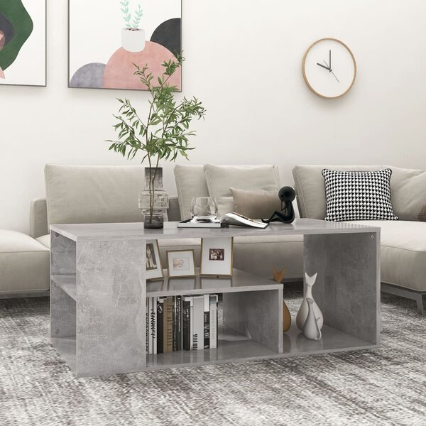 Coffee Table Concrete Grey 100x50x40 cm Engineered Wood