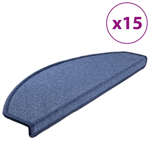 Carpet Stair Treads 15 pcs Blue 65x24x4 cm