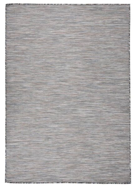 Outdoor Flatweave Rug 140x200 cm Brown and Blue
