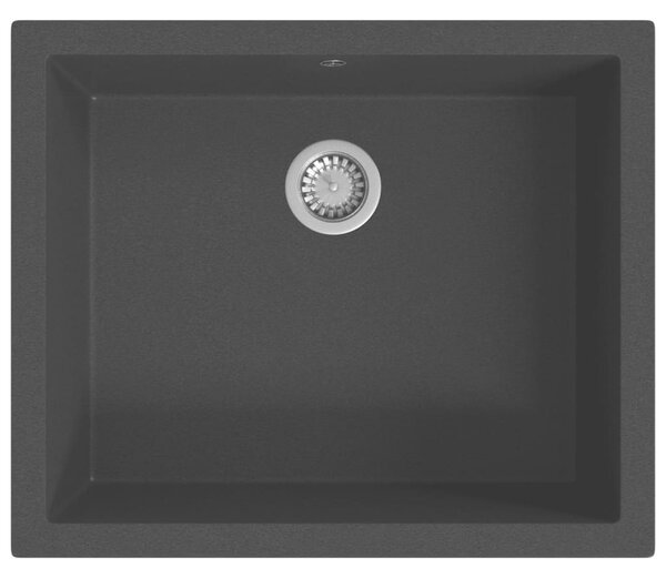 Kitchen Sink with Overflow Hole Black Granite