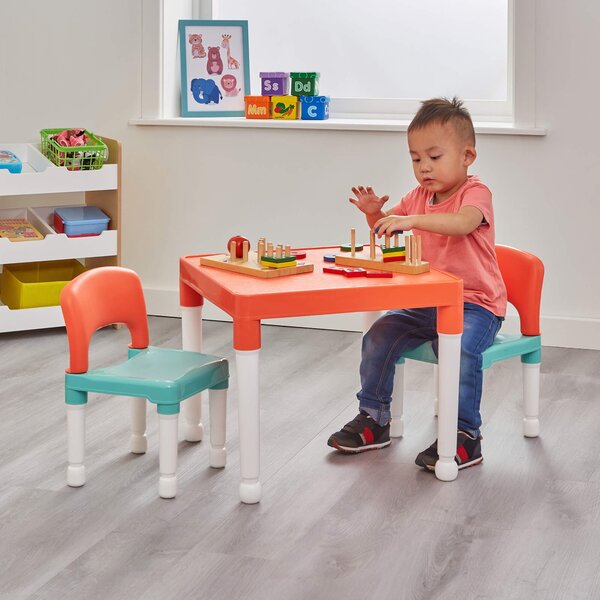 Liberty House Kids Plastic Table And Two Chairs Set Turquoise