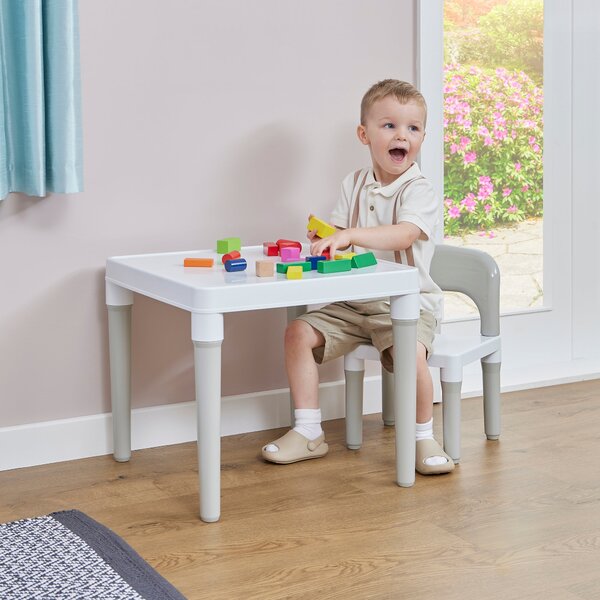 Liberty House Kids Plastic Table And One Chair Set White