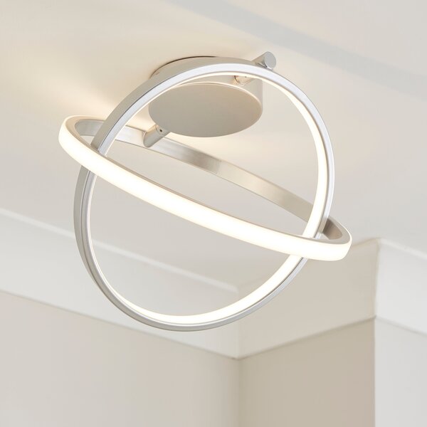 Astra Abstract LED Ceiling Light Brushed Chrome