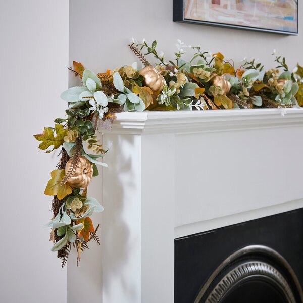 Artificial Pumpkin Garland Gold