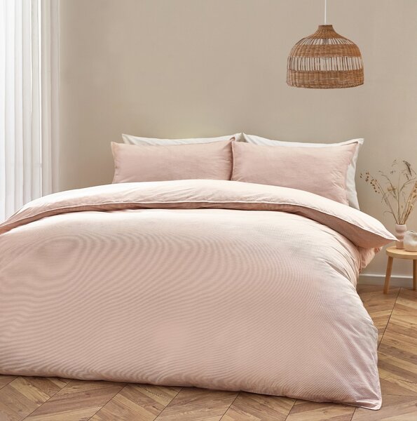 Yard Heaton Stripe Baked Earth Duvet Cover and Pillowcase Set Baked Clay