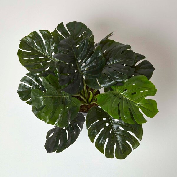 Artificial Monstera Plant Lifelike Green Cheese Plant, 60 cm Tall