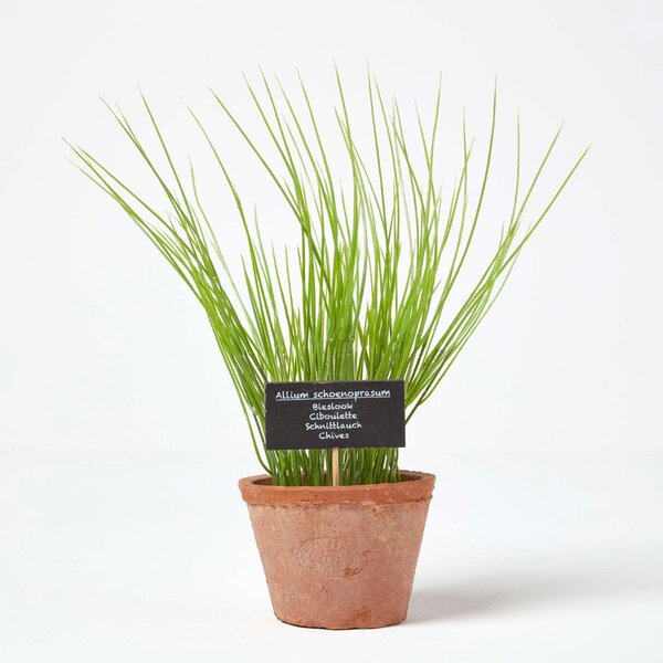 Homescapes Artificial Herb Chive Plant in Decorative Pot