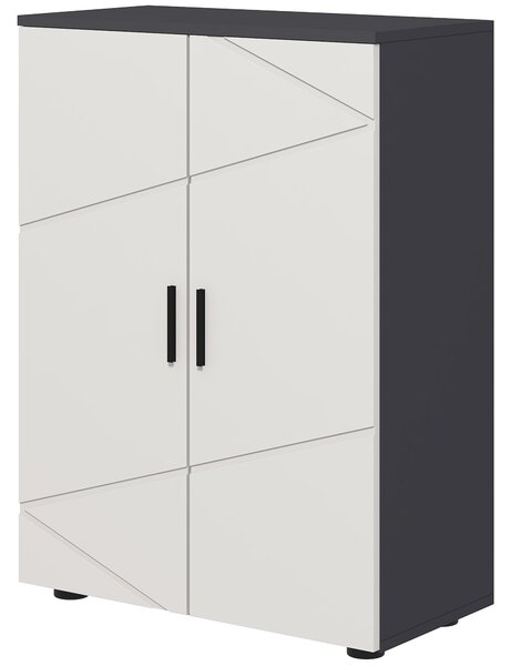 Kleankin Bathroom Storage Cabinet, Compact 2-Door Cupboard with Adjustable Shelves & Soft Close, Grey