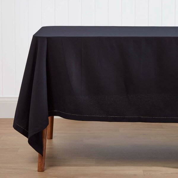 Homescapes Plain Cotton Black Tablecloth, 54 x 54 Inches