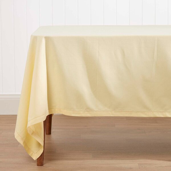 Homescapes Plain Cotton Cream Tablecloth, 54 x 54 Inches