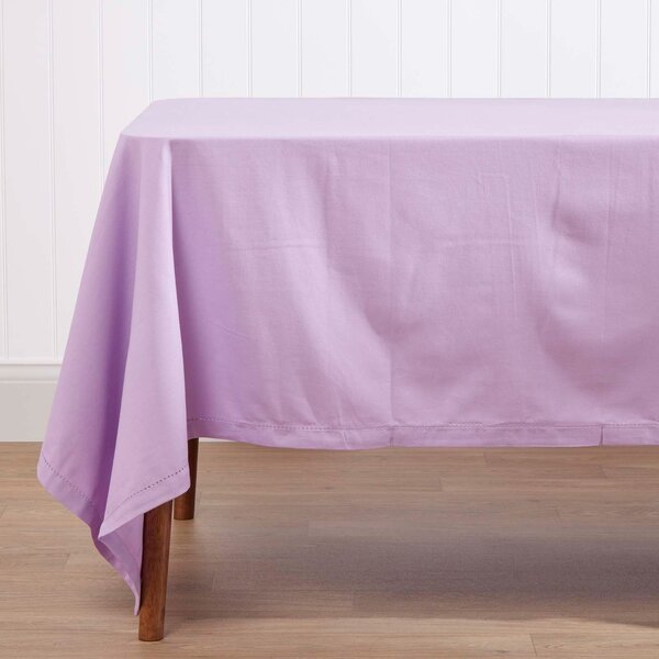 Homescapes Plain Cotton Mauve Tablecloth, 54 x 54 Inches