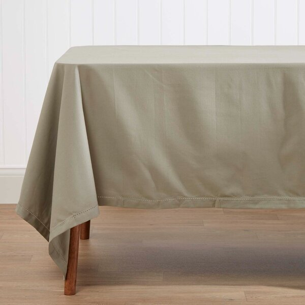 Homescapes Plain Cotton Grey Tablecloth, 54 x 54 Inches