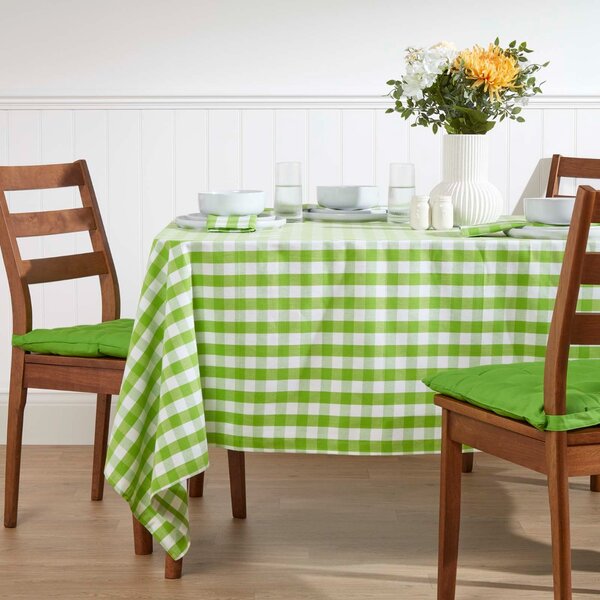 Homescapes Green Block Check Gingham Tablecloth, 54 x 54 Inches