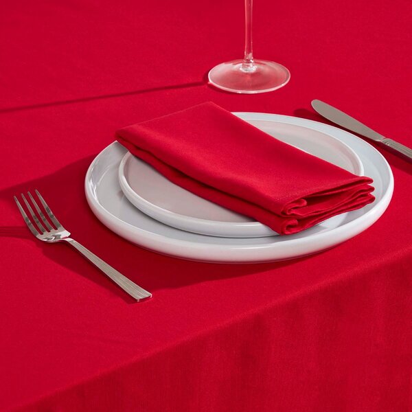 Homescapes Christmas Red Cotton Fabric 4 Napkins Set