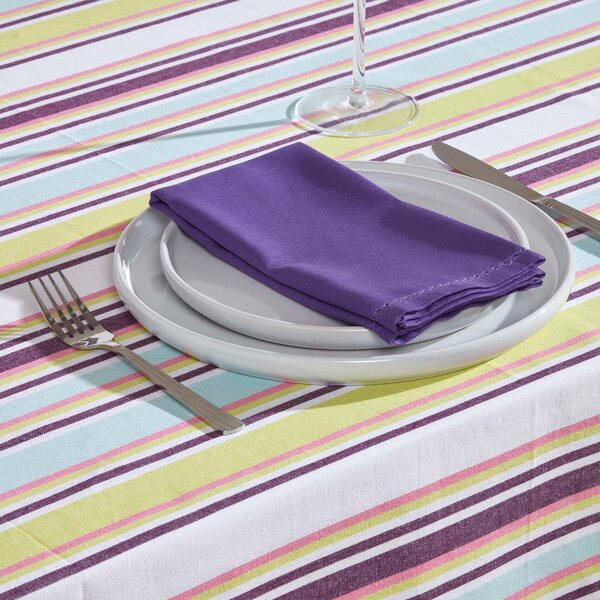 Homescapes Purple Cotton Fabric 4 Napkins Set