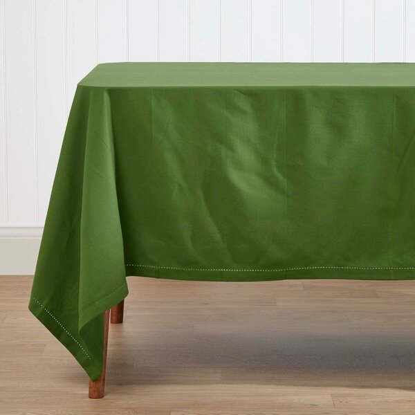 Homescapes Plain cotton Dark Olive Tablecloth, 54 x 54 Inches