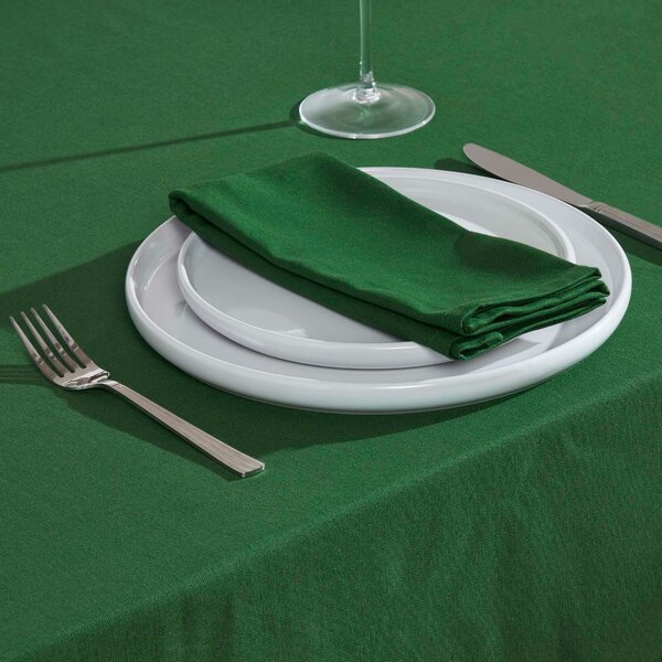 Homescapes Christmas Dark Green Cotton Fabric 4 Napkins Set