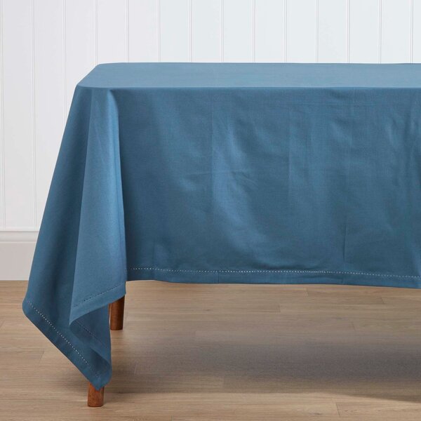 Homescapes Plain cotton Airforce Blue Tablecloth, 54 x 54 Inches