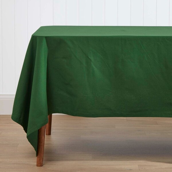 Homescapes Dark Green Tablecloth 137 x 137 cm 100% Cotton