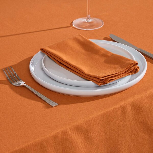 Homescapes Burnt Orange Fabric 4 Napkins Set