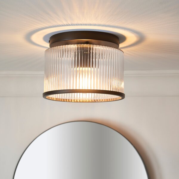 Alyn 3 Light Bathroom Semi Flush Ceiling Light Bronze