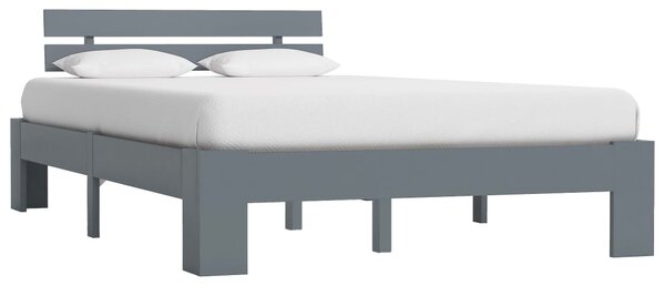 Bed Frame Grey Solid Pine Wood 120x200 cm